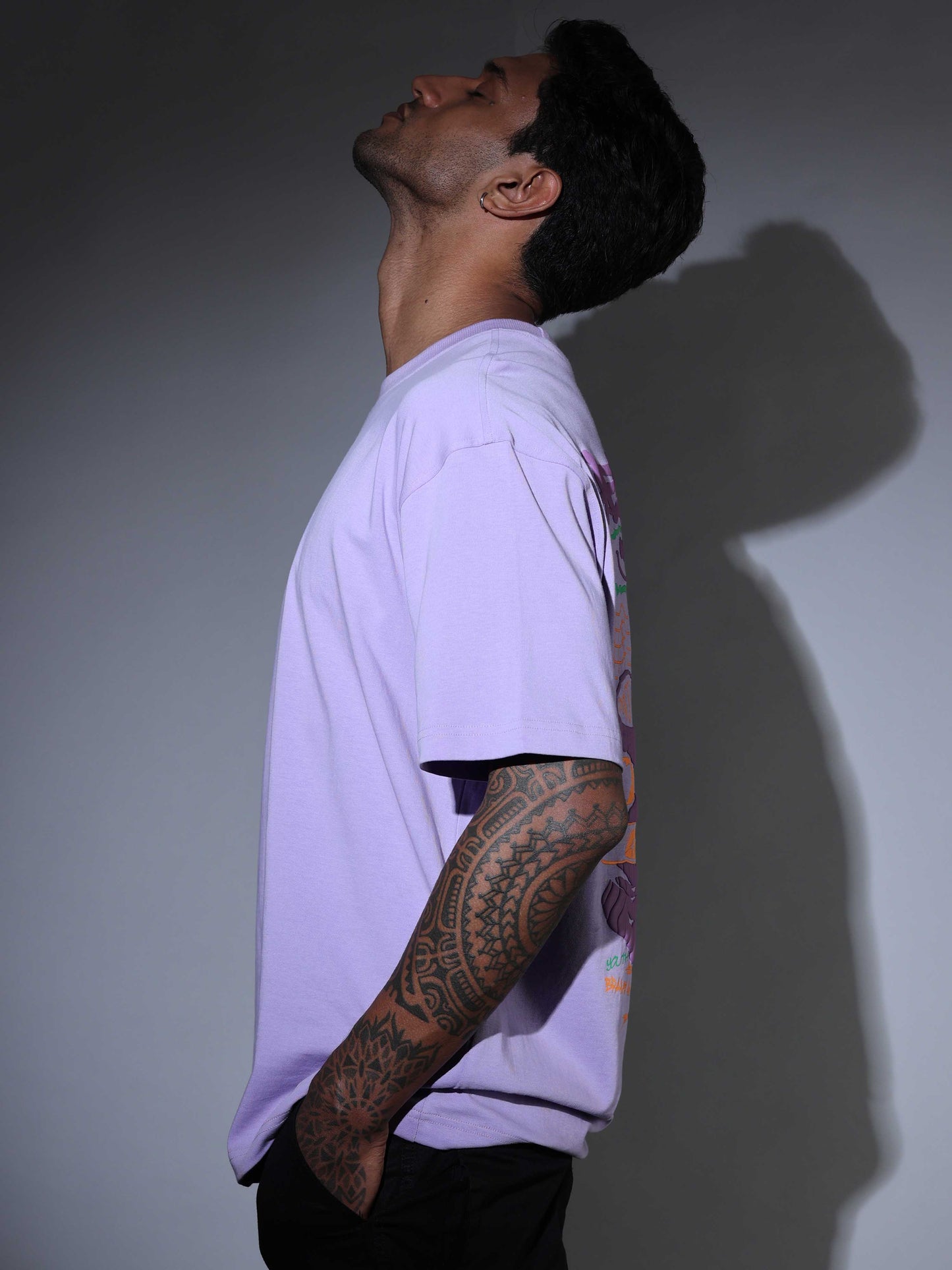 Men's Oversized T-shirt - Lilac - OSTS-1427