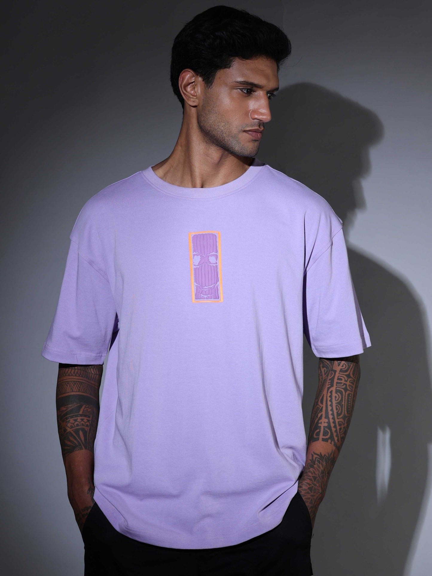 Men's Oversized T-shirt - Lilac - OSTS-1427