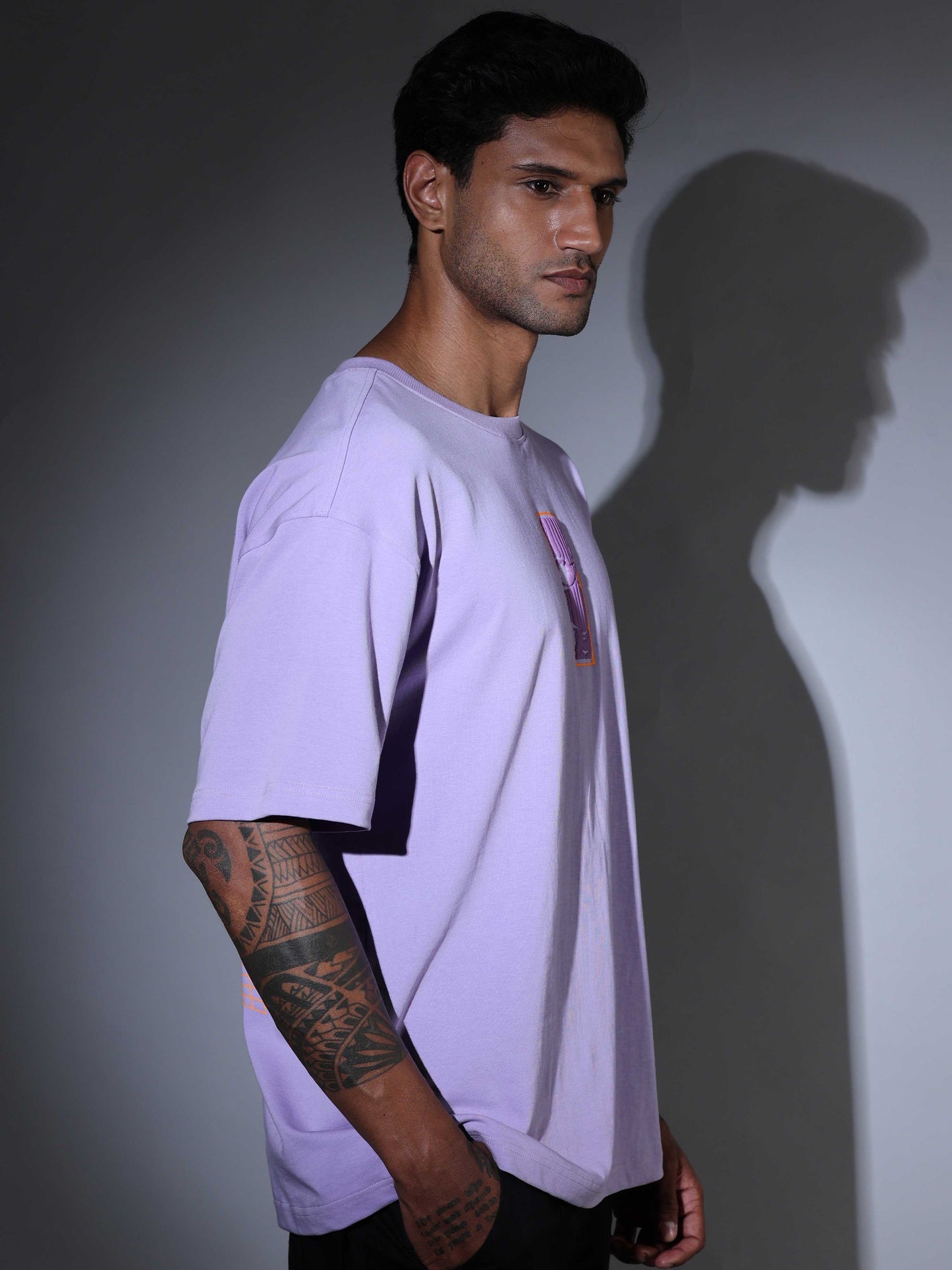 Men's Oversized T-shirt - Lilac - OSTS-1427