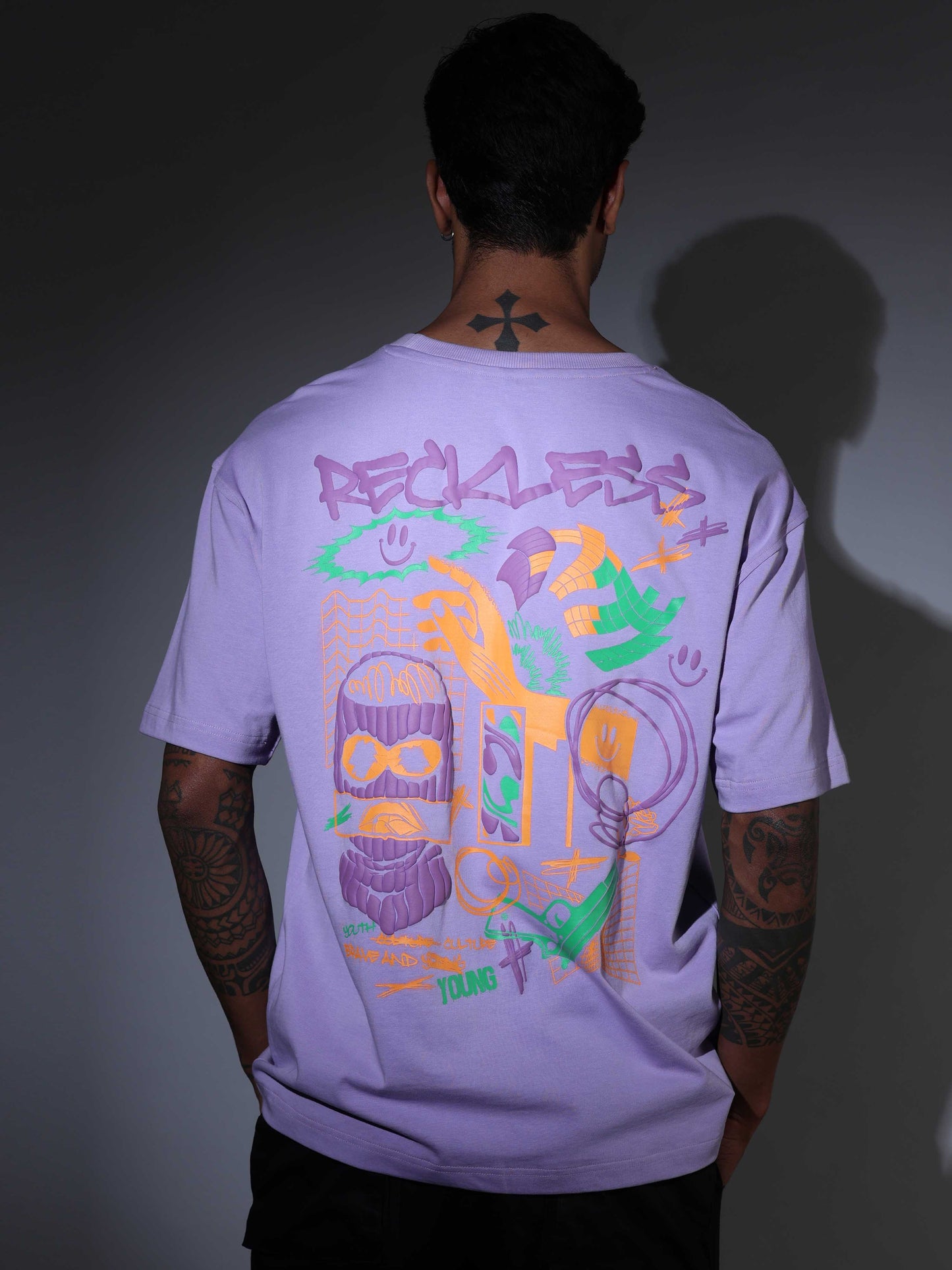 Men's Oversized T-shirt - Lilac - OSTS-1427