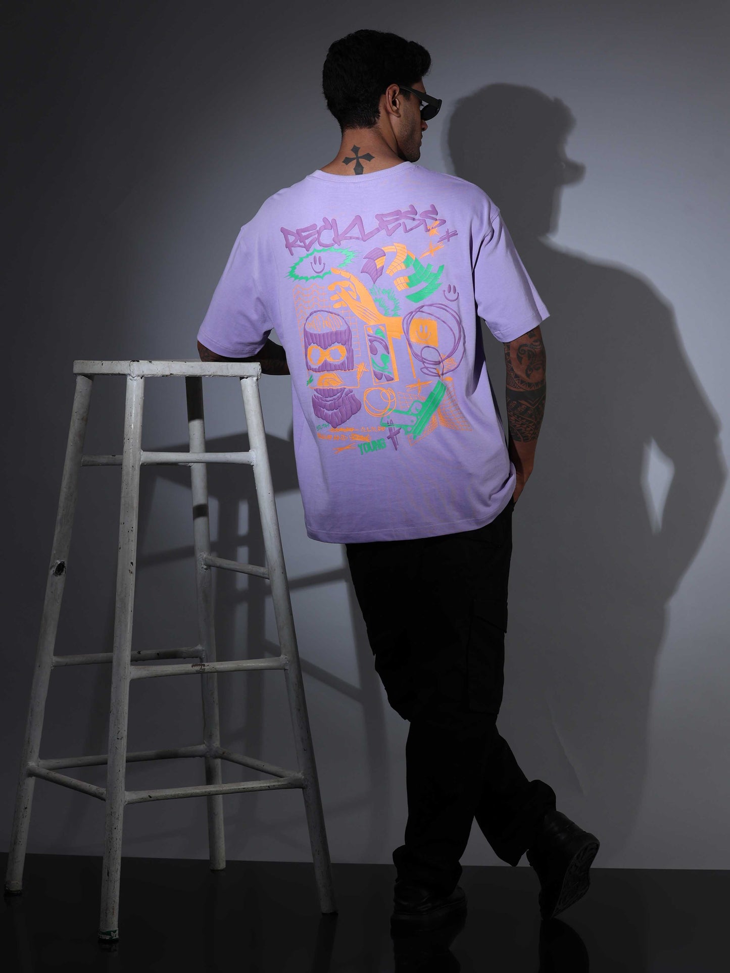 Men's Oversized T-shirt - Lilac - OSTS-1427