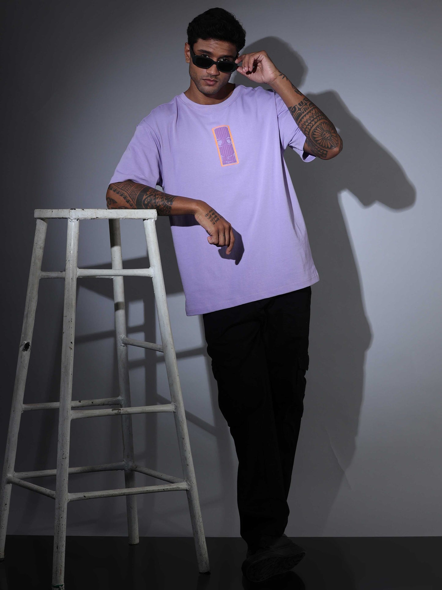 Men's Oversized T-shirt - Lilac - OSTS-1427