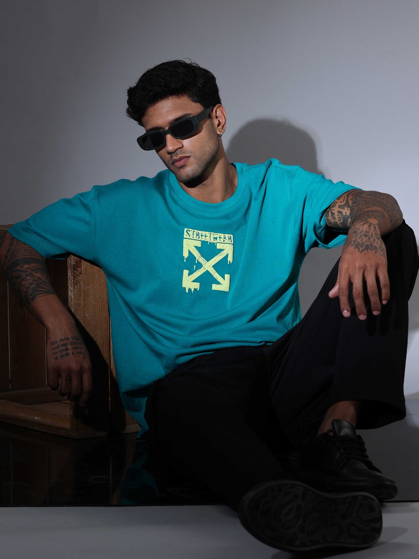 Men's Oversized T-shirt - Dark Green - OSTS-1427