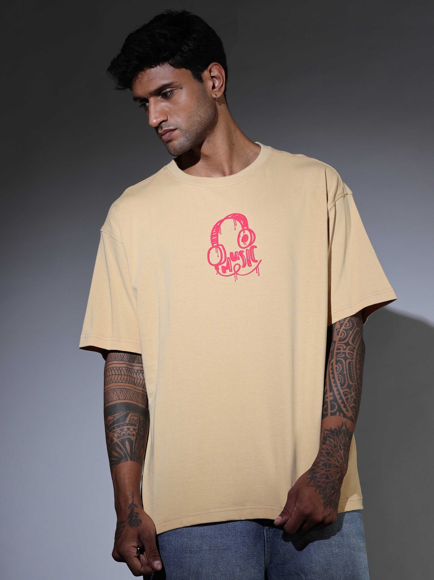 Men's Oversized Lt Skin T-shirt - OSTS-1427