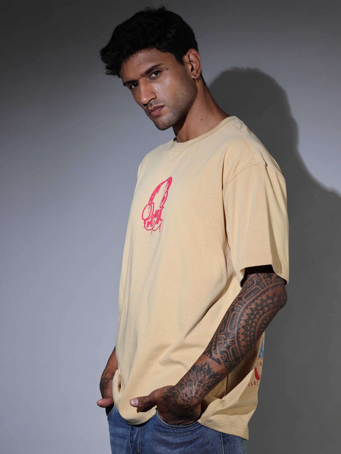 Men's Oversized Lt Skin T-shirt - OSTS-1427