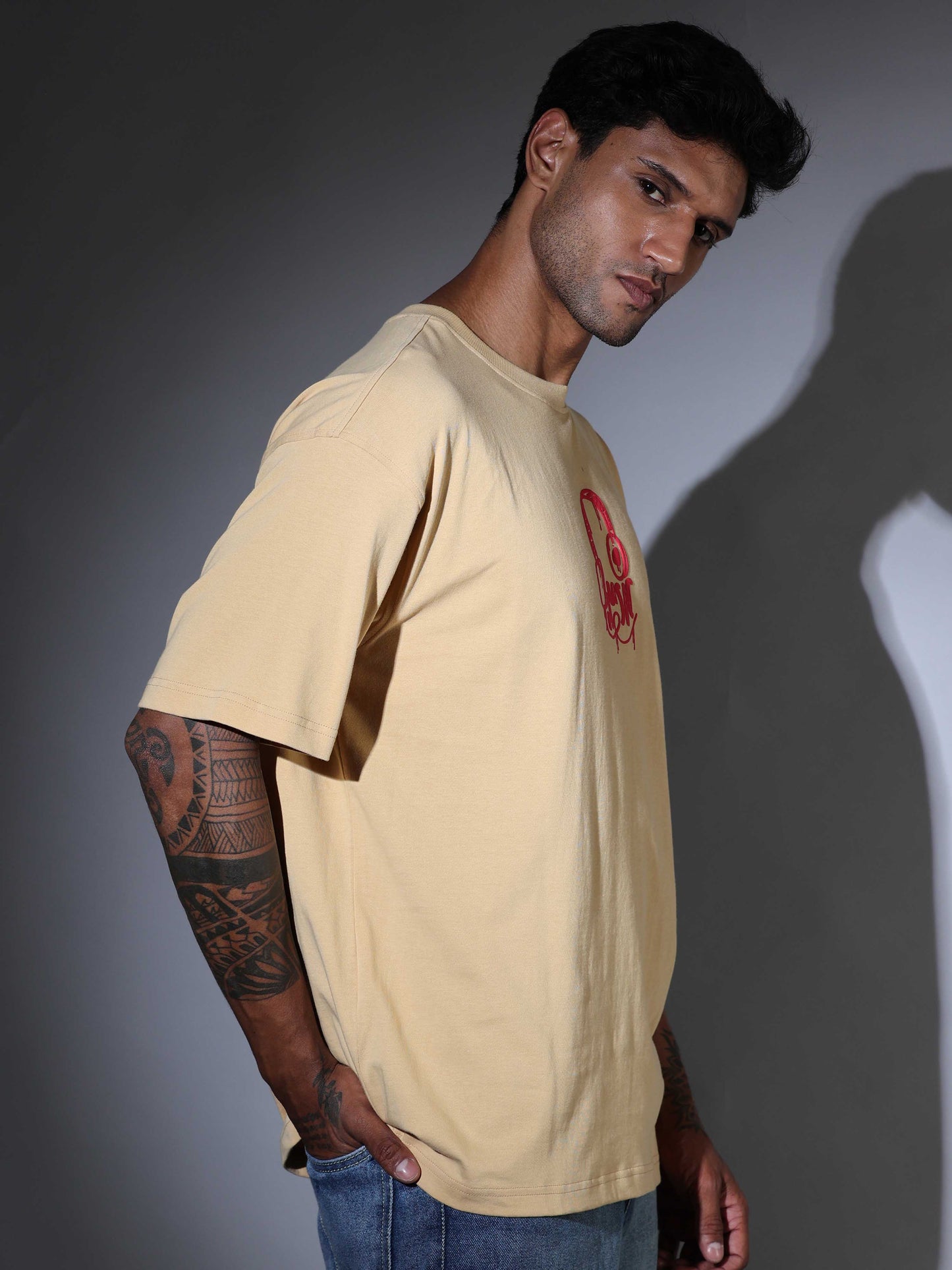 Men's Oversized Lt Skin T-shirt - OSTS-1427