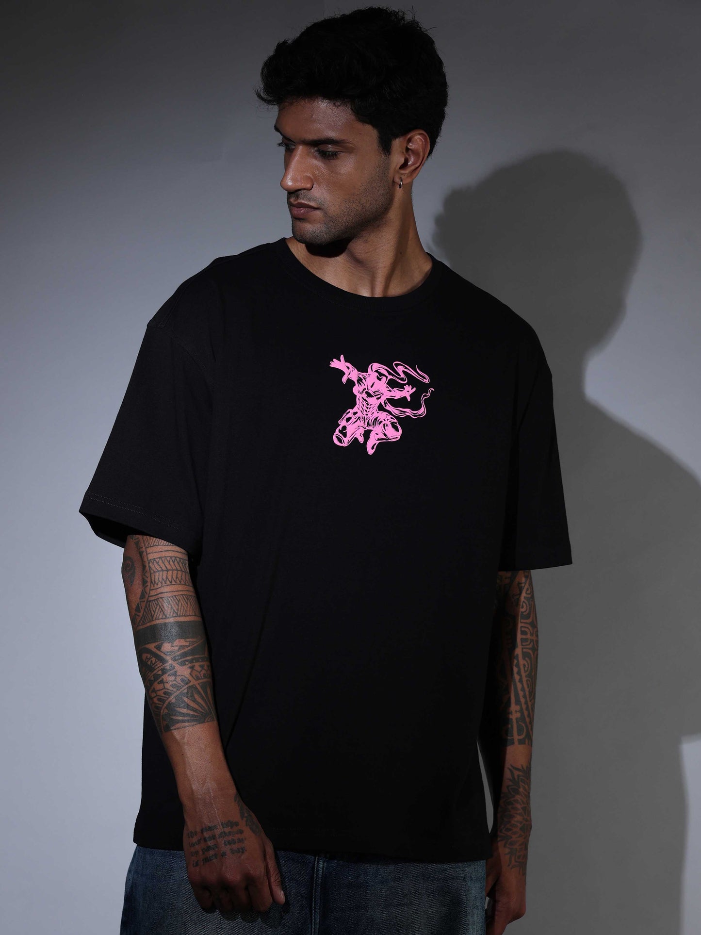 Men's Oversized T-shirt - Black - OSTS-1427