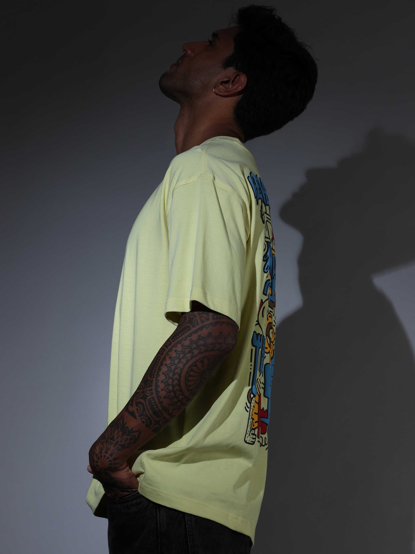 Men's Oversized Lime T-shirt - OSTS-1427