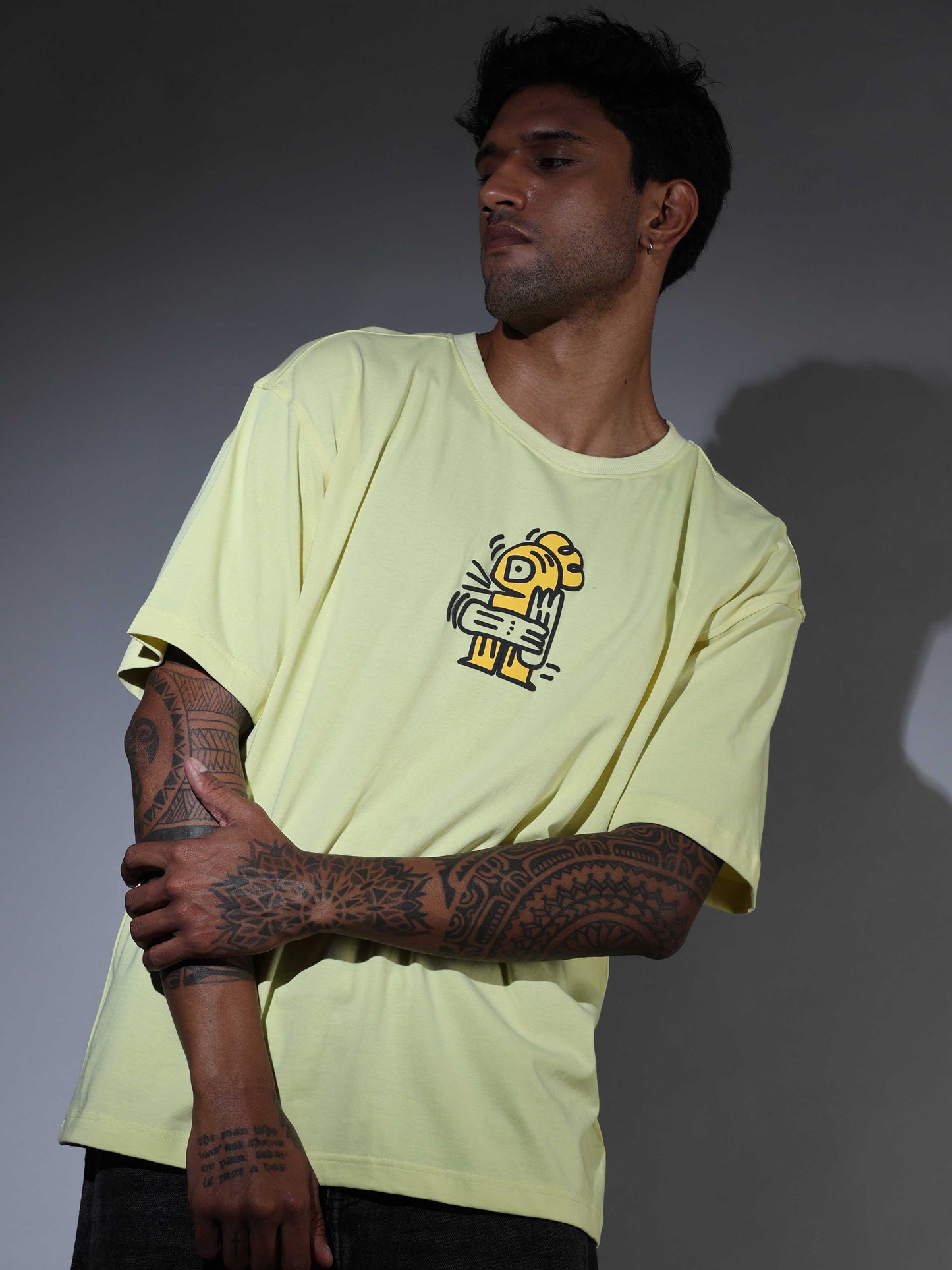 Men's Oversized Lime T-shirt - OSTS-1427