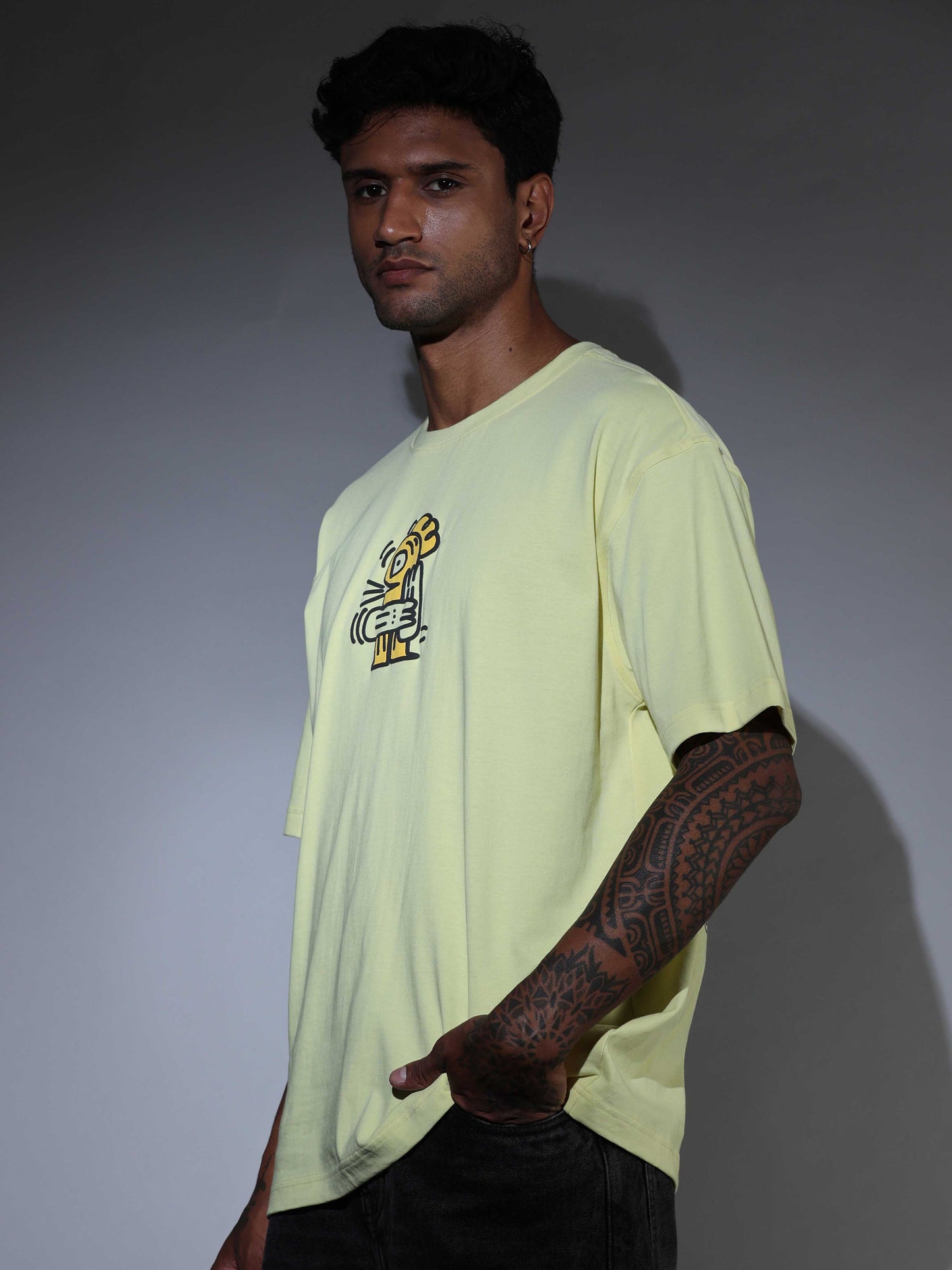 Men's Oversized Lime T-shirt - OSTS-1427