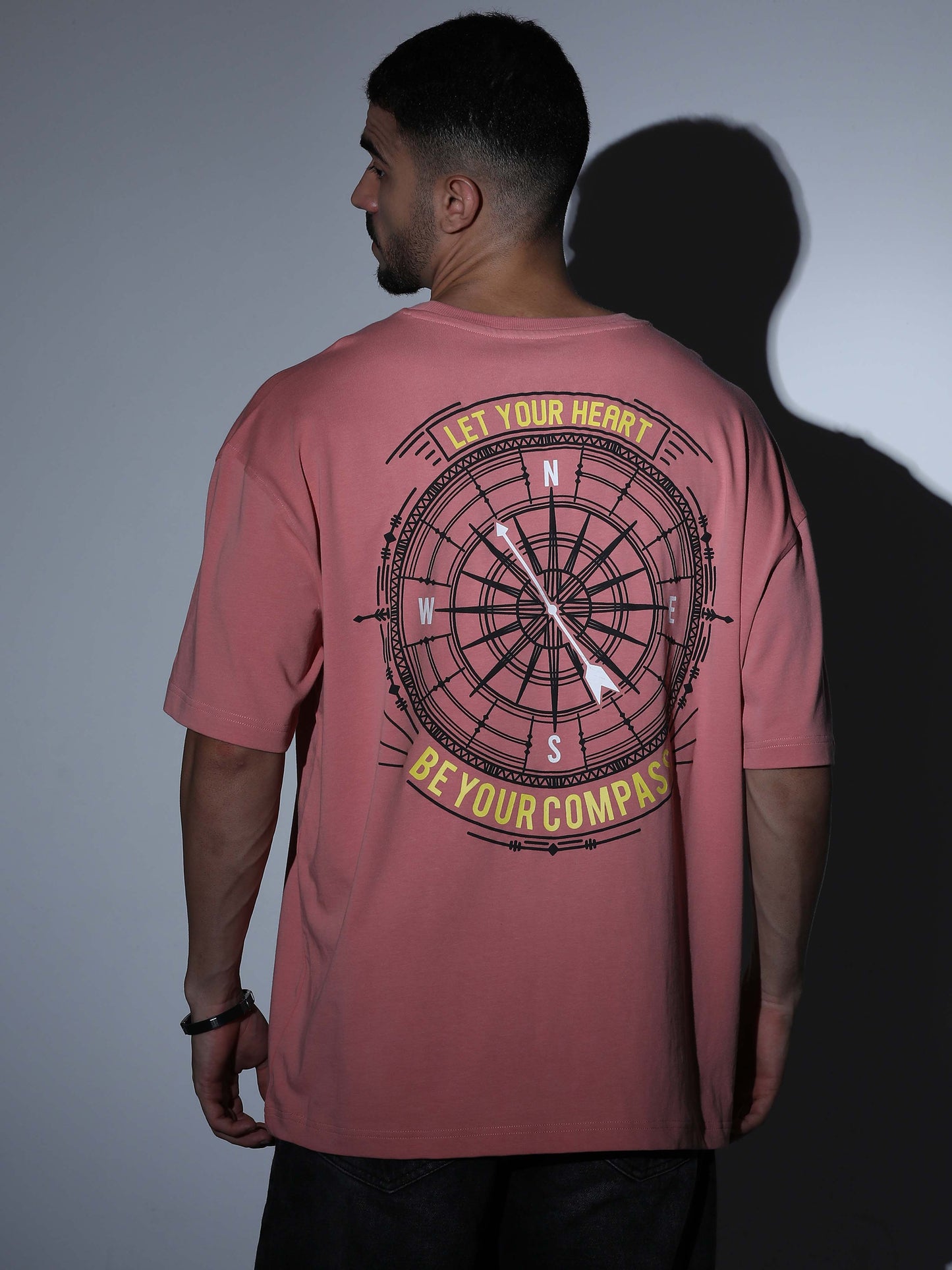 Compass Oversized T-shirt - Dk Pink - OSTS-1427