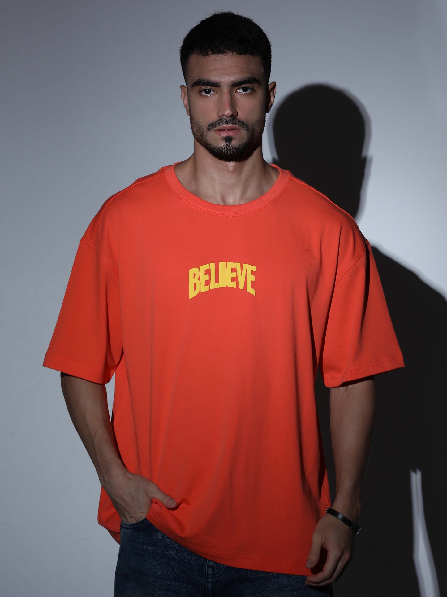 Believe Oversized T-shirt Coral - OSTS-1427