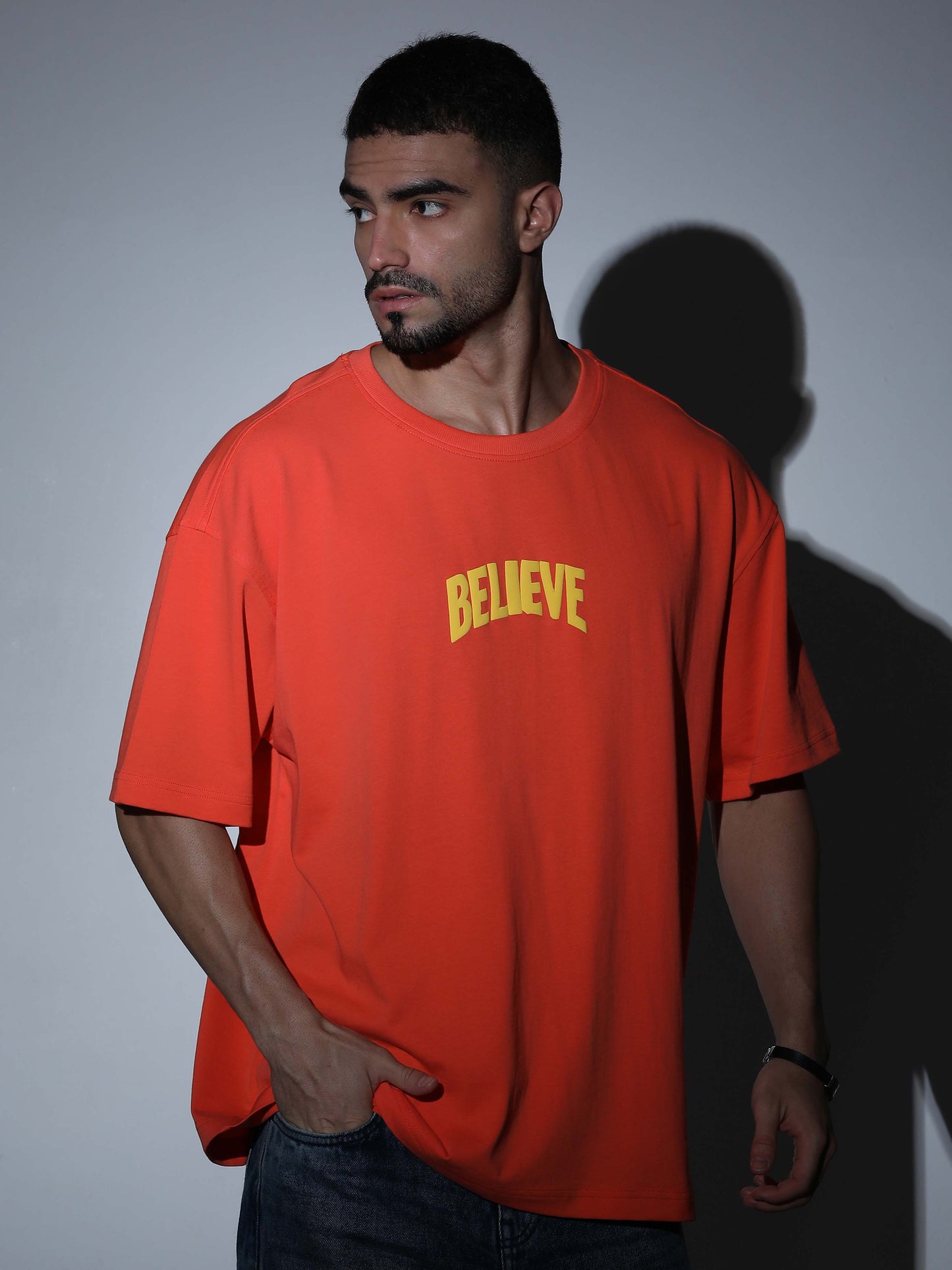 Believe Oversized T-shirt Coral - OSTS-1427