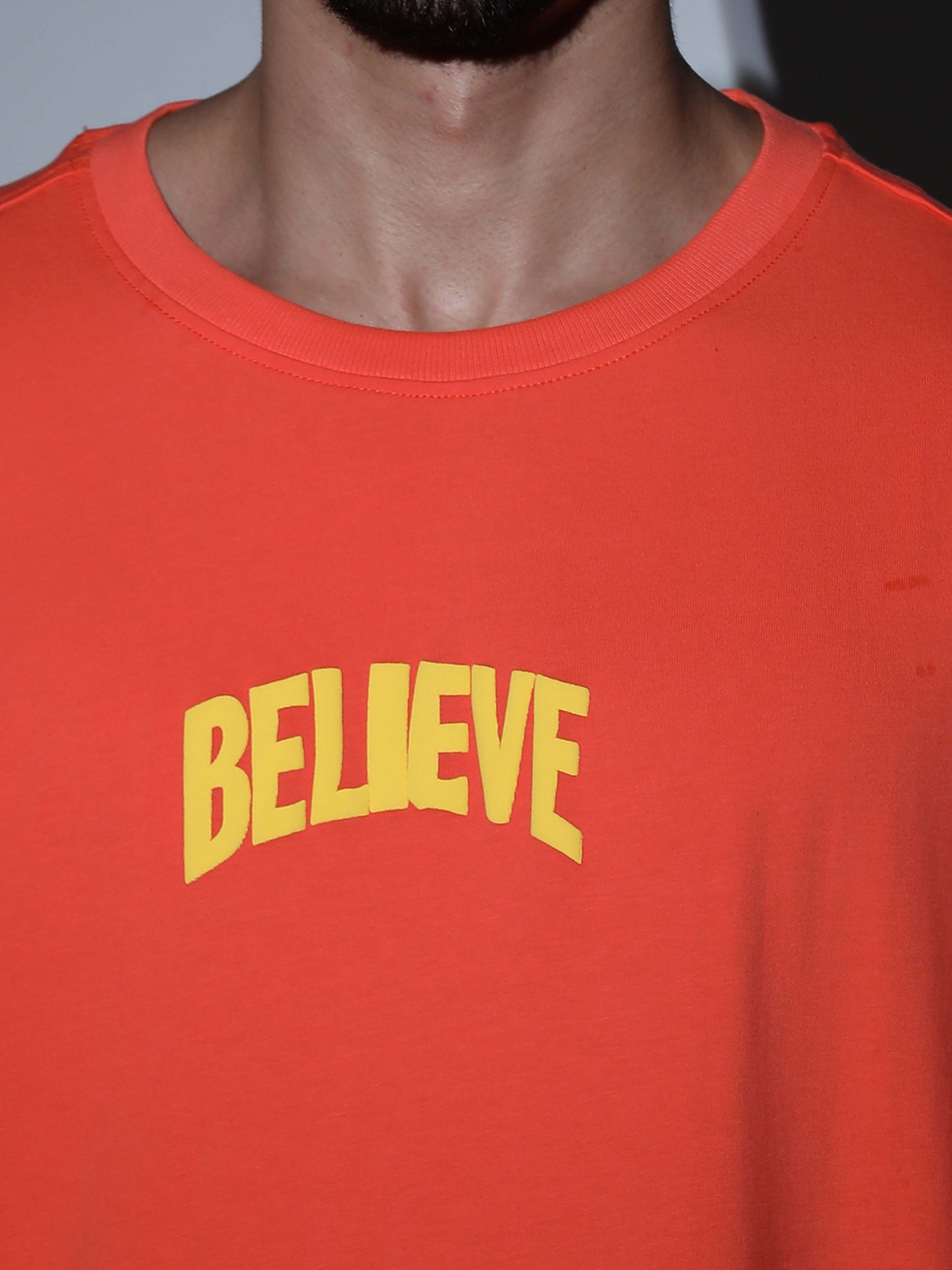 Believe Oversized T-shirt Coral - OSTS-1427