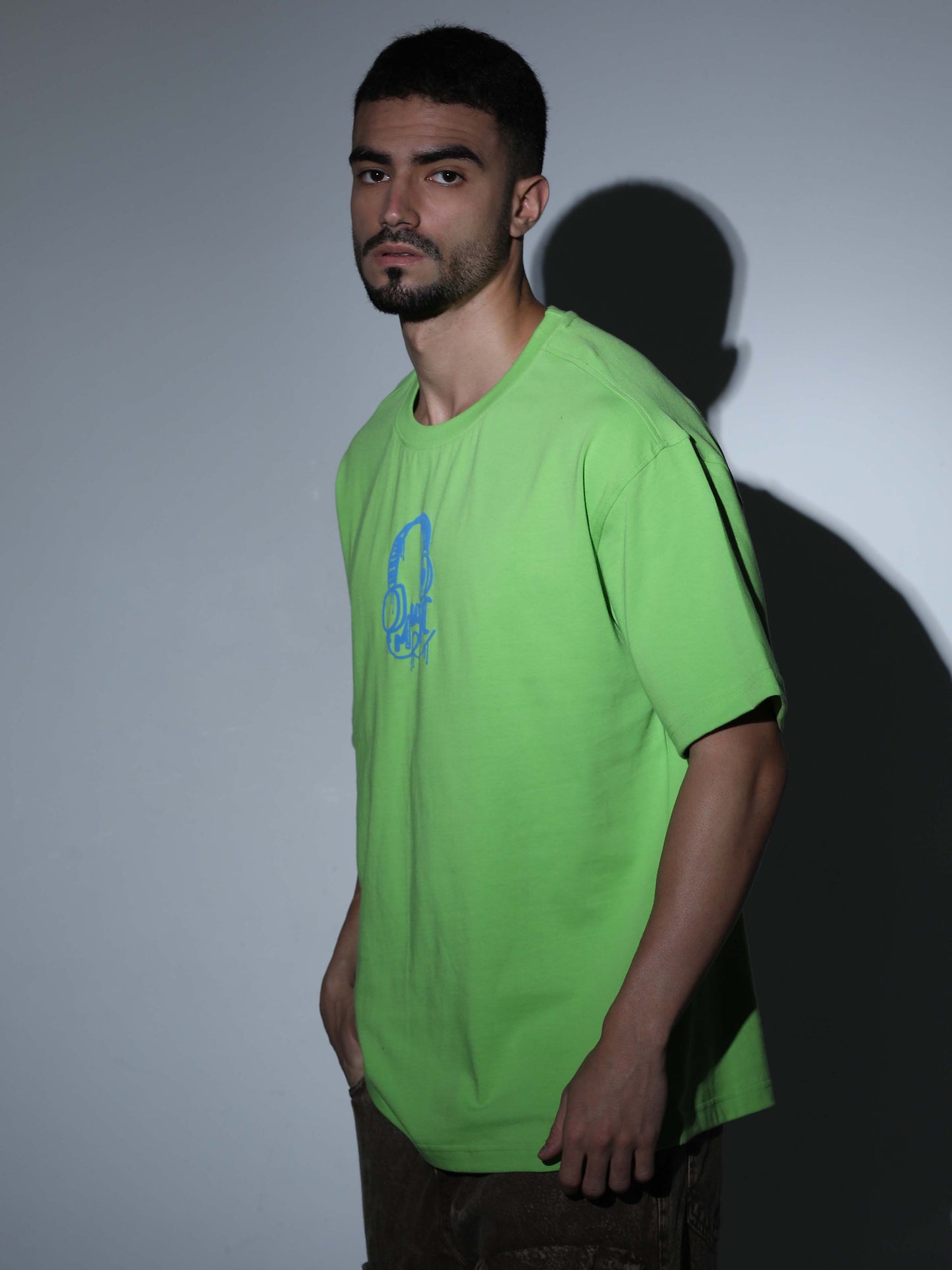 Music Oversized T-shirt P.Green - OSTS-1427