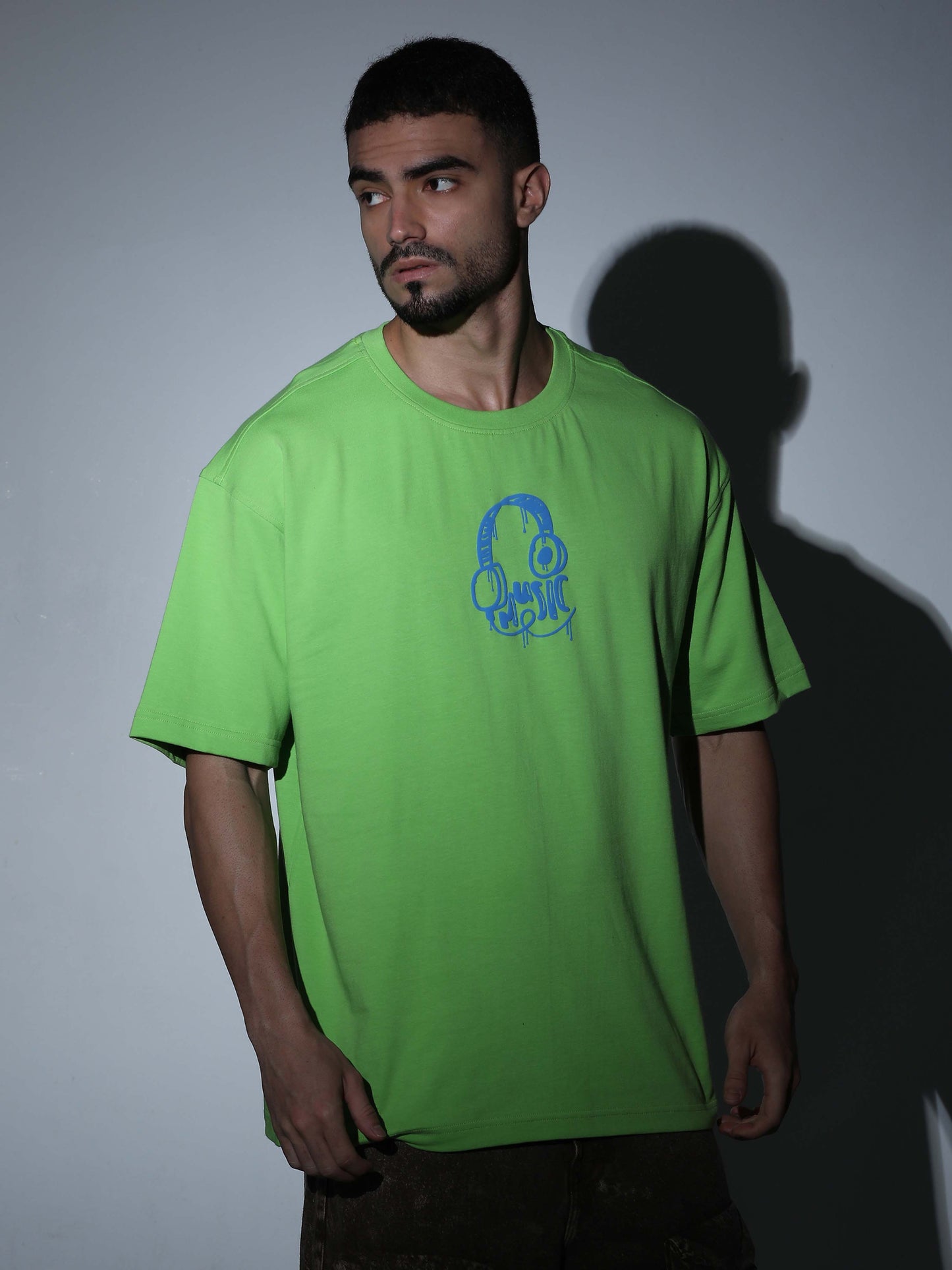 Music Oversized T-shirt P.Green - OSTS-1427