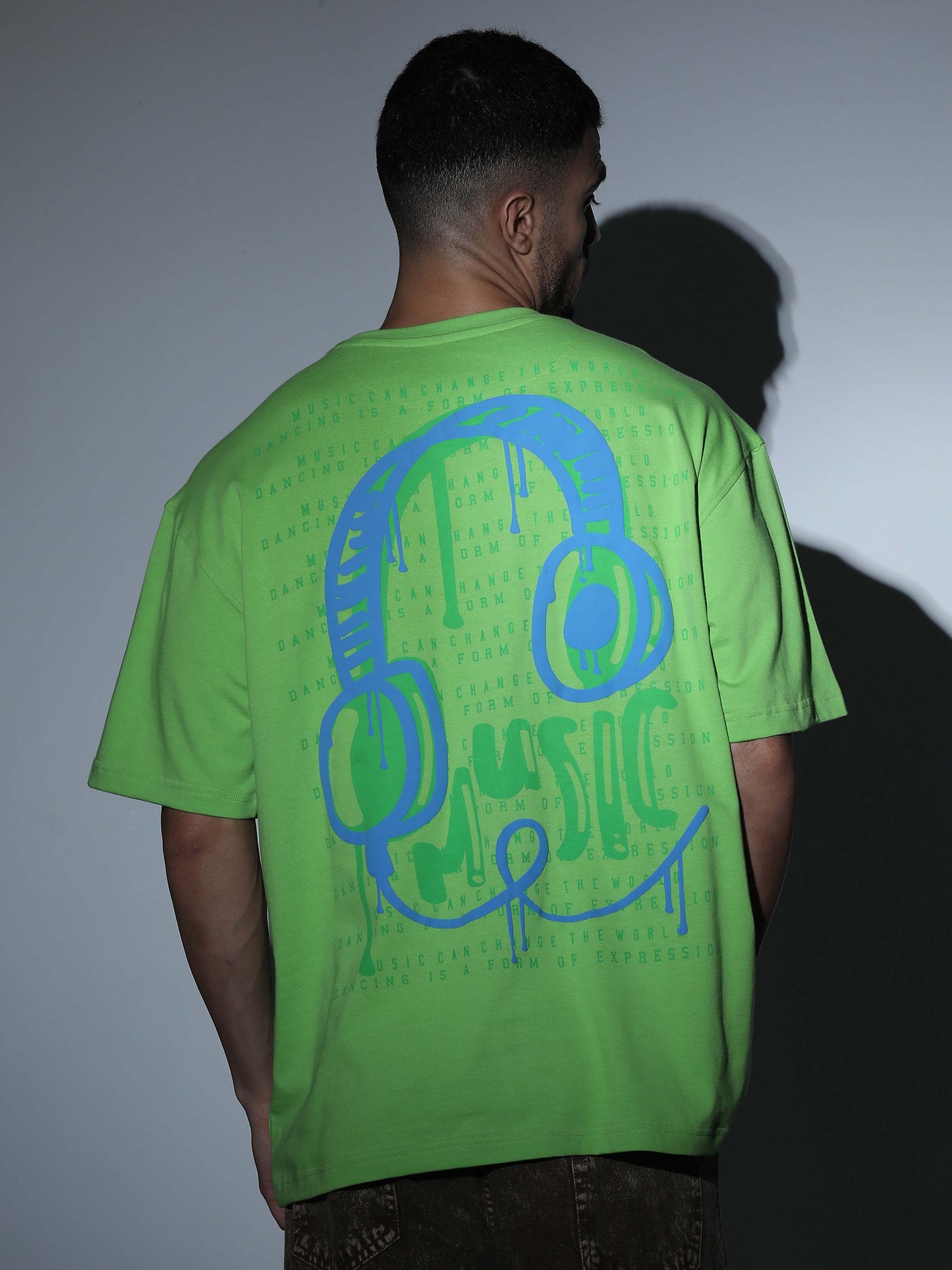 Music Oversized T-shirt P.Green - OSTS-1427