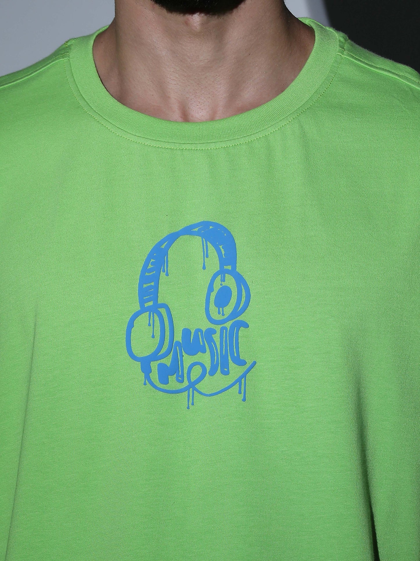 Music Oversized T-shirt P.Green - OSTS-1427