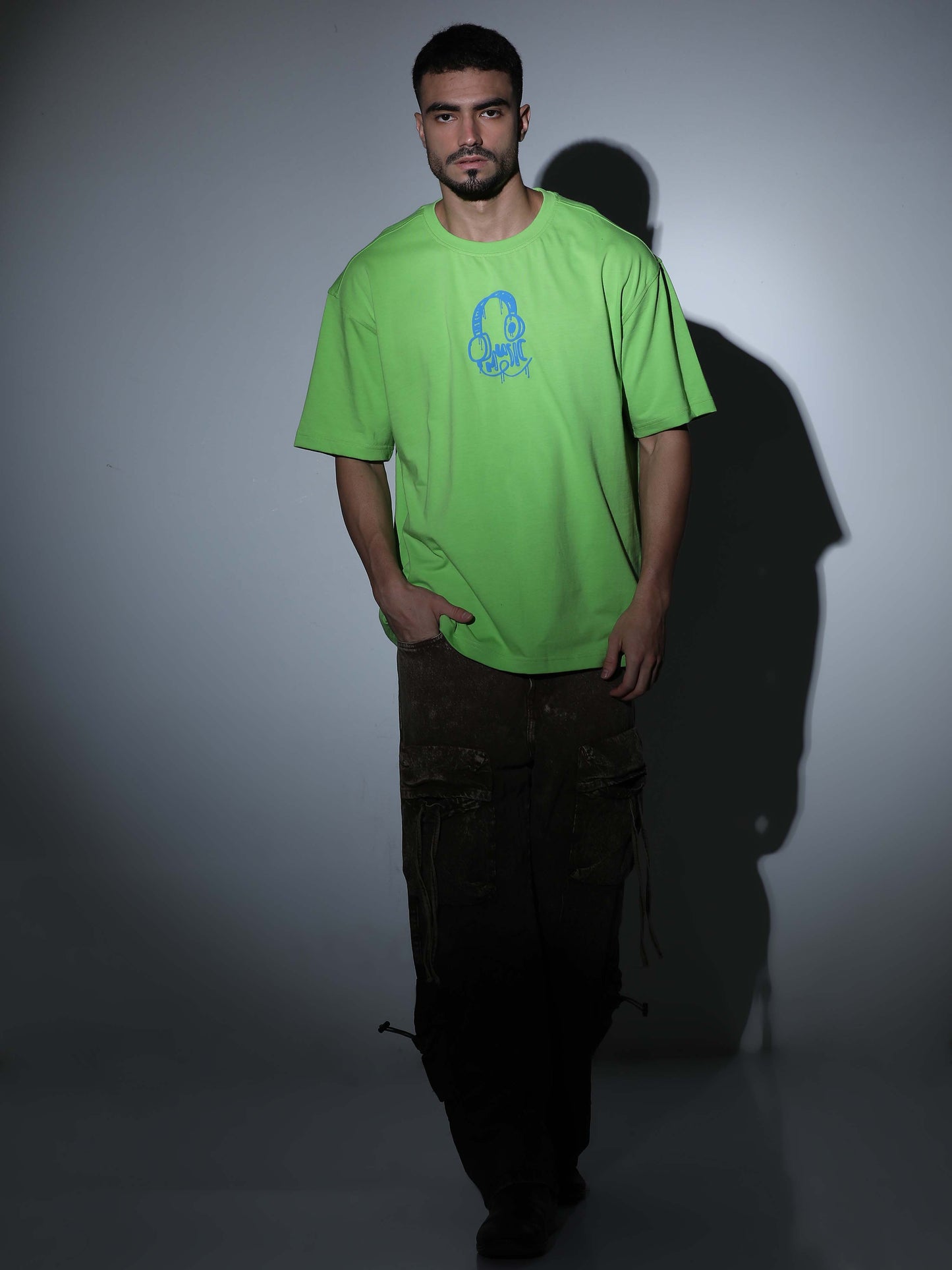 Music Oversized T-shirt P.Green - OSTS-1427