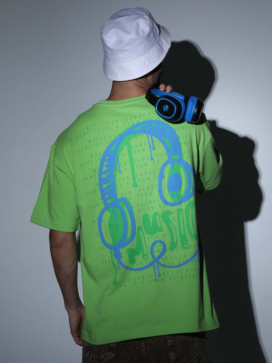 Music Oversized T-shirt P.Green - OSTS-1427