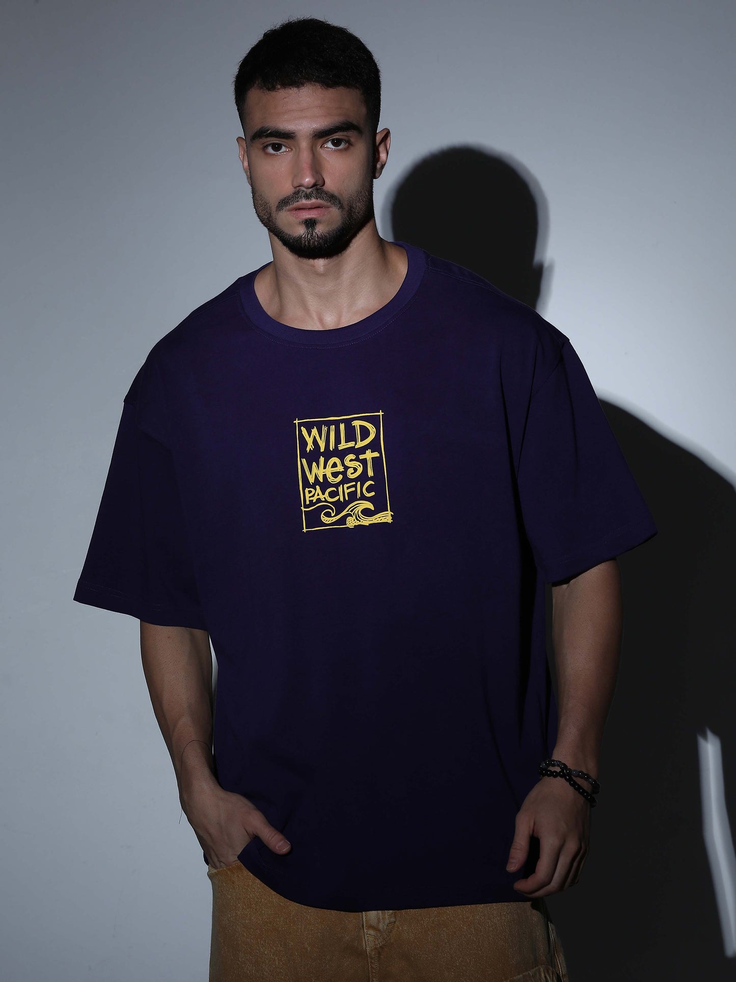 Wild West Pacific Oversized T-shirt  Deep Purple - OSTS-1427