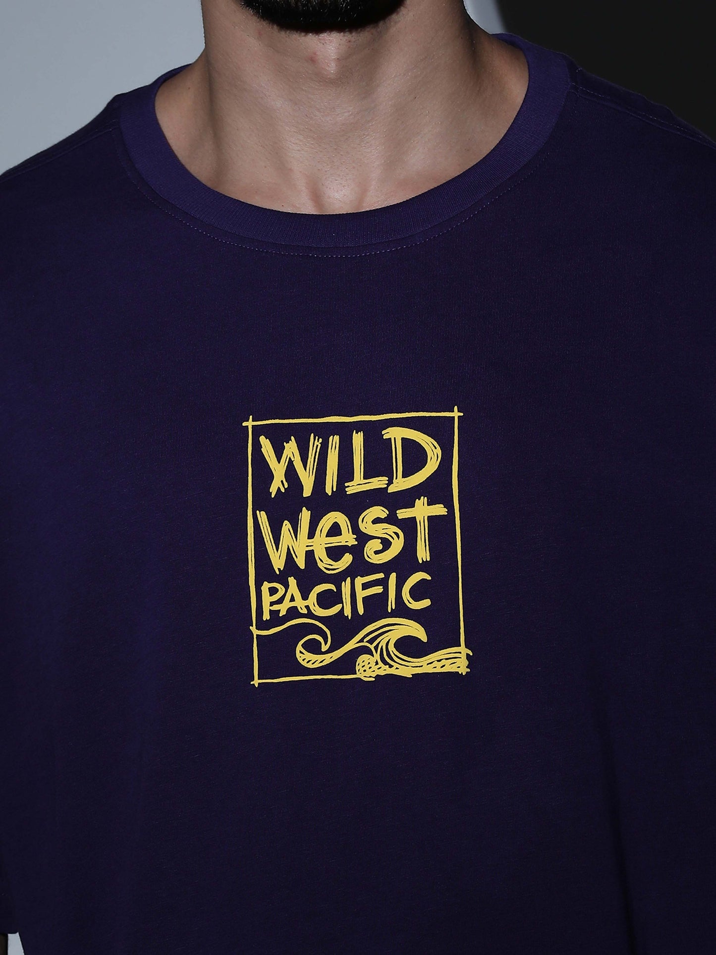 Wild West Pacific Oversized T-shirt  Deep Purple - OSTS-1427