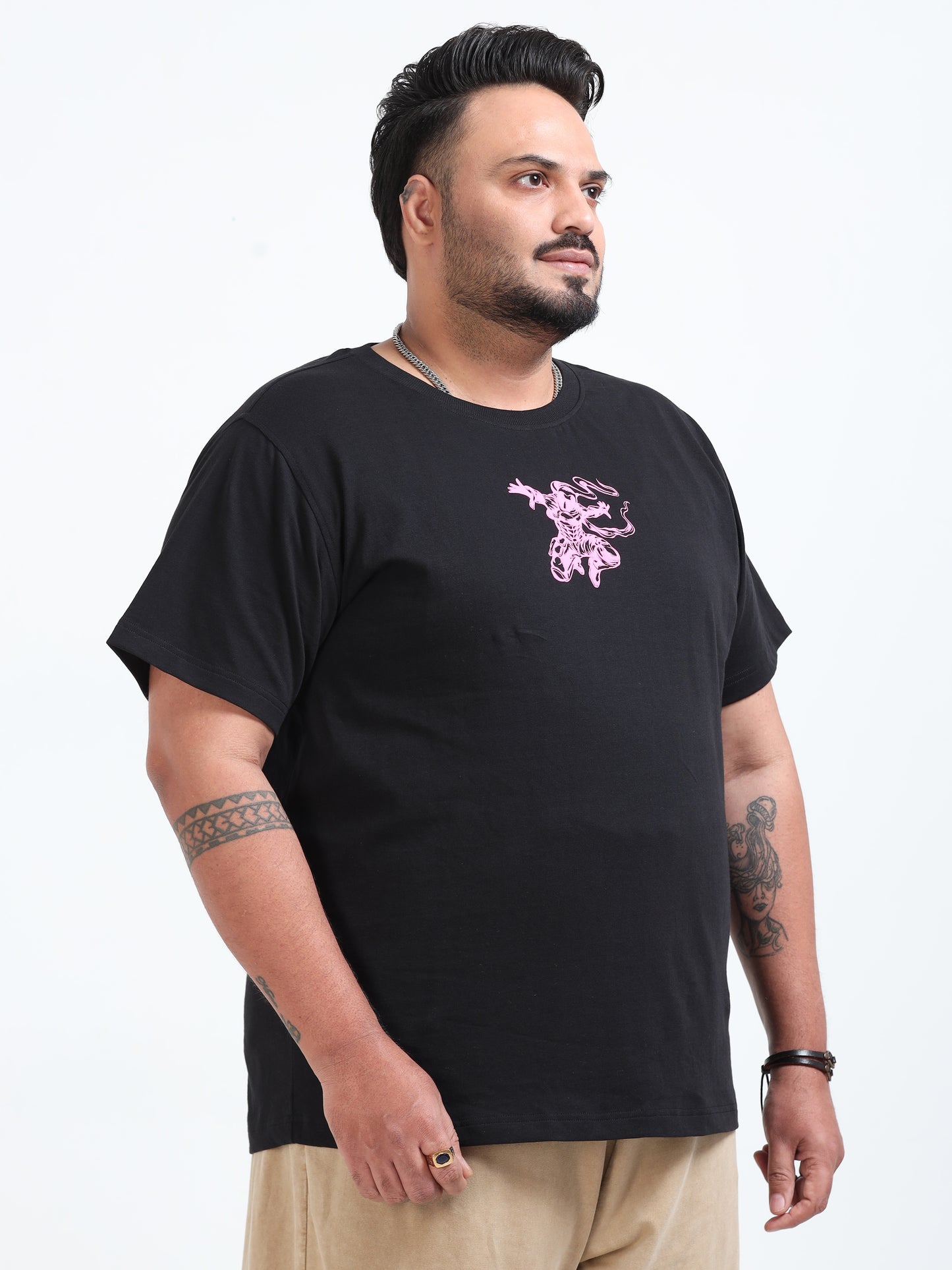 Plus Size T- Shirt - Black - PSTS-2327