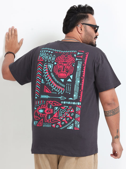 Tribe Plus Size T- Shirt  - Dark Grey - PSTS-2327