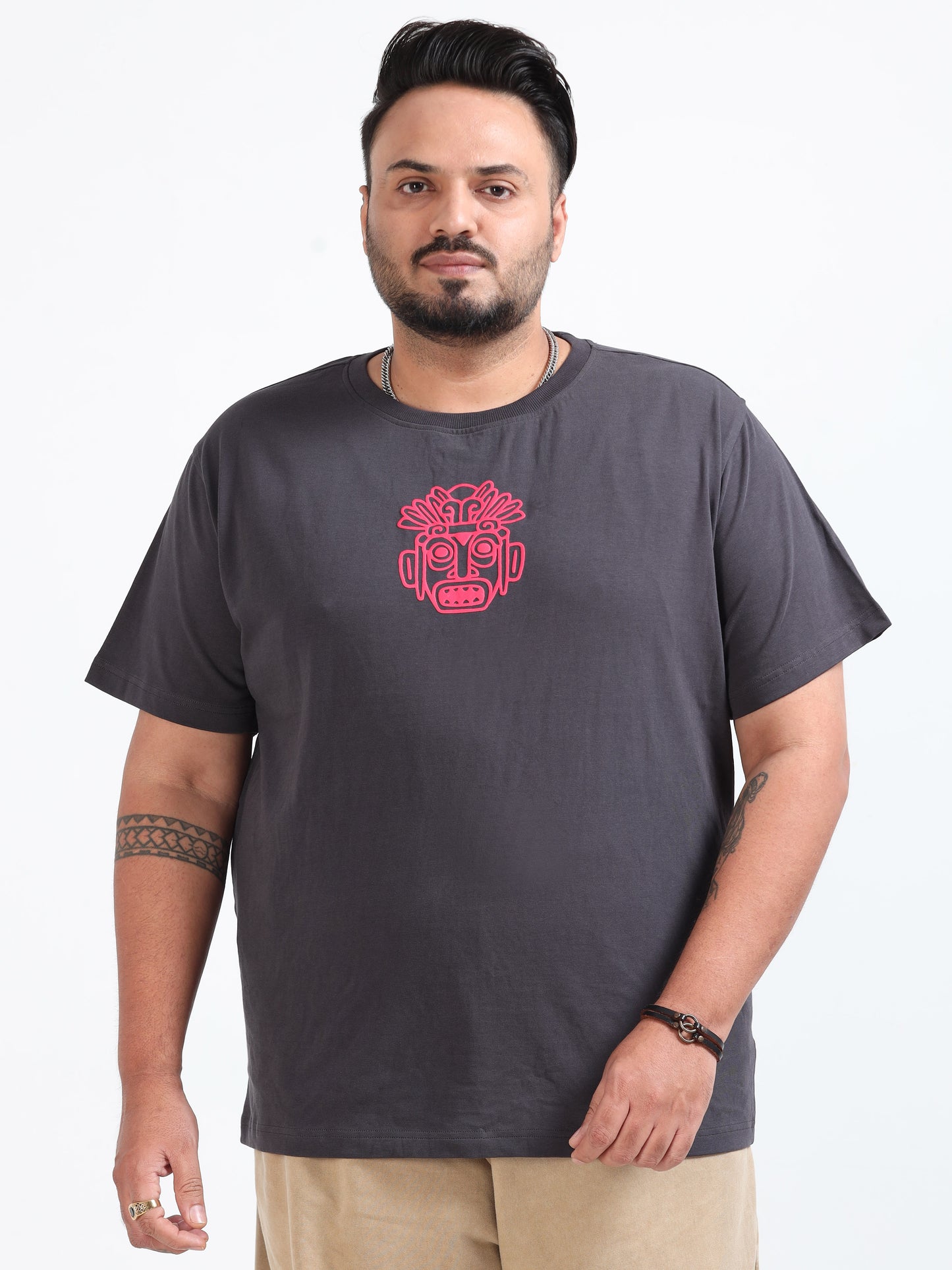 Tribe Plus Size T- Shirt  - Dark Grey - PSTS-2327