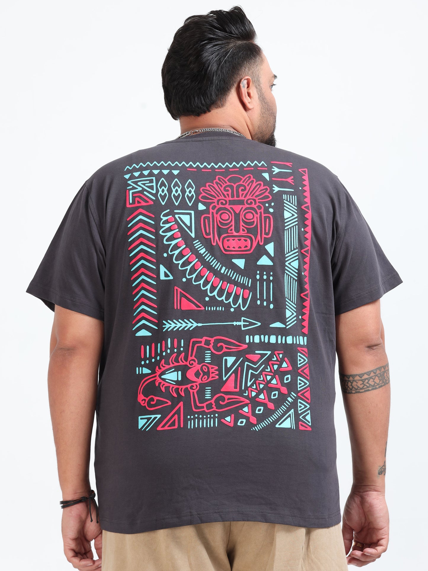 Tribe Plus Size T- Shirt  - Dark Grey - PSTS-2327