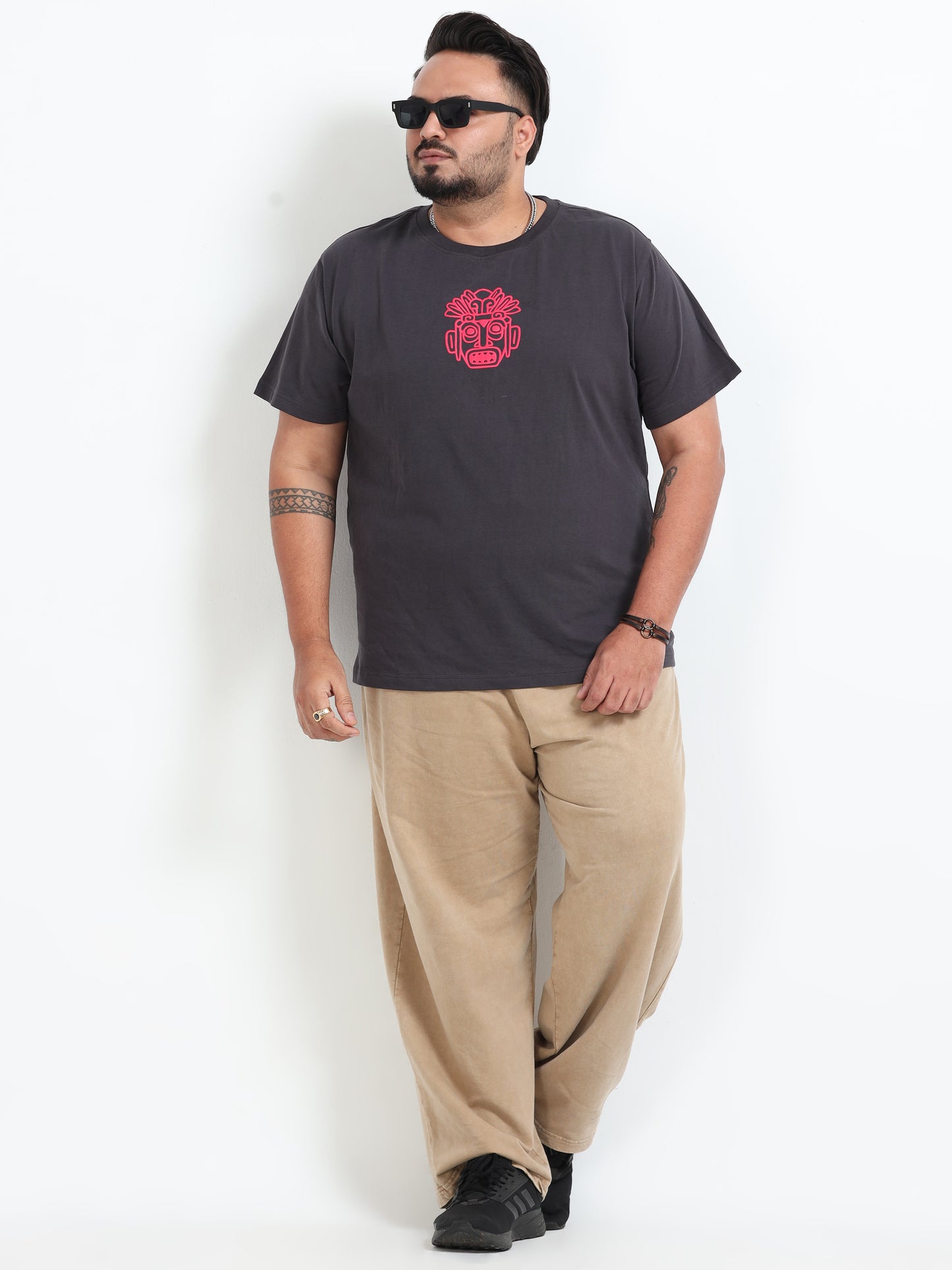 Tribe Plus Size T- Shirt  - Dark Grey - PSTS-2327