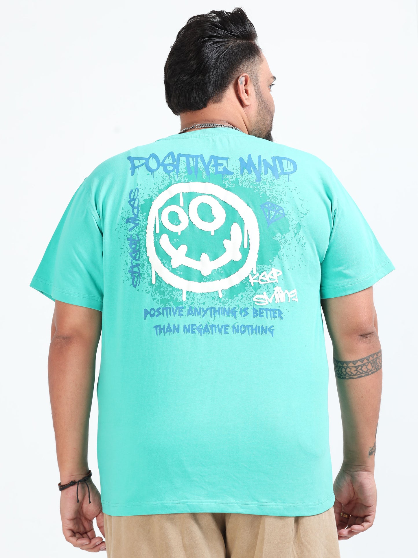 Positive Mind Plus Size T- Shirt  - Lt Green - PSTS-2327