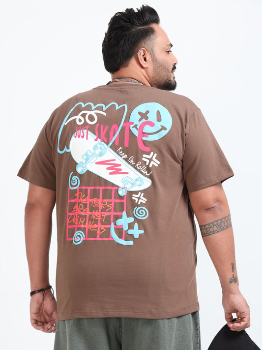 Just Skate Plus Size T-Shirt - Coffee - PSTS-2327