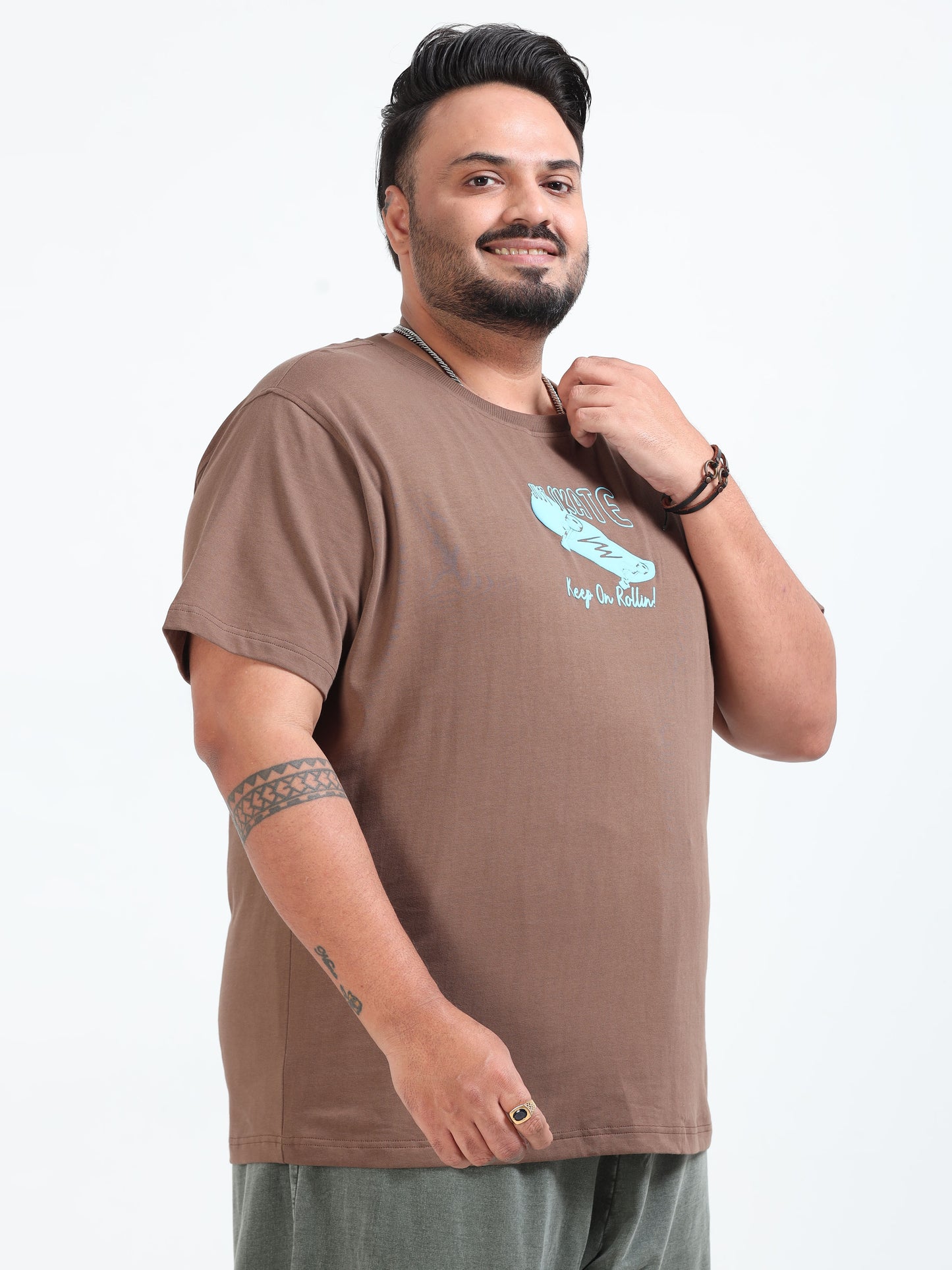 Just Skate Plus Size T-Shirt - Coffee - PSTS-2327