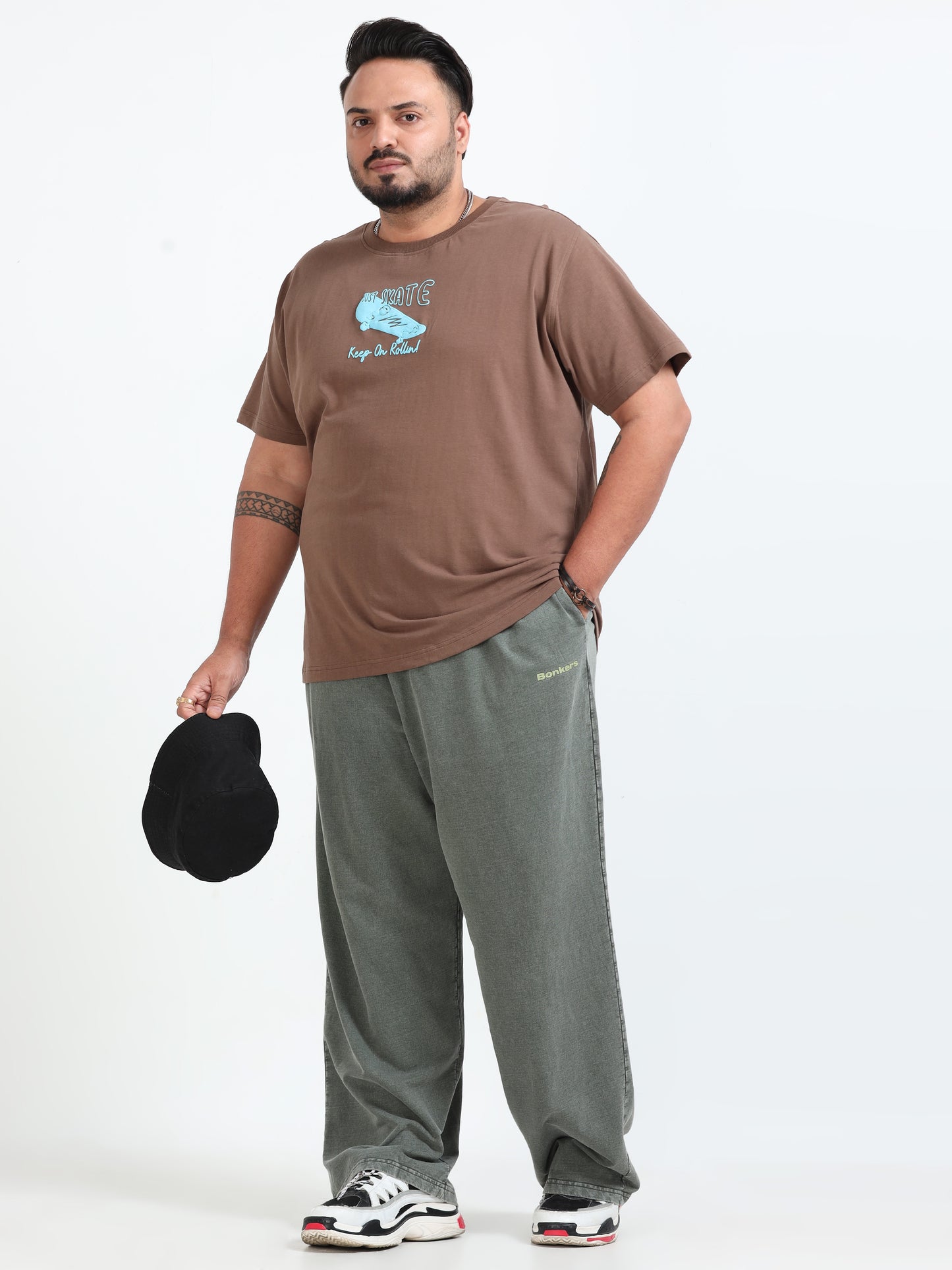 Just Skate Plus Size T-Shirt - Coffee - PSTS-2327