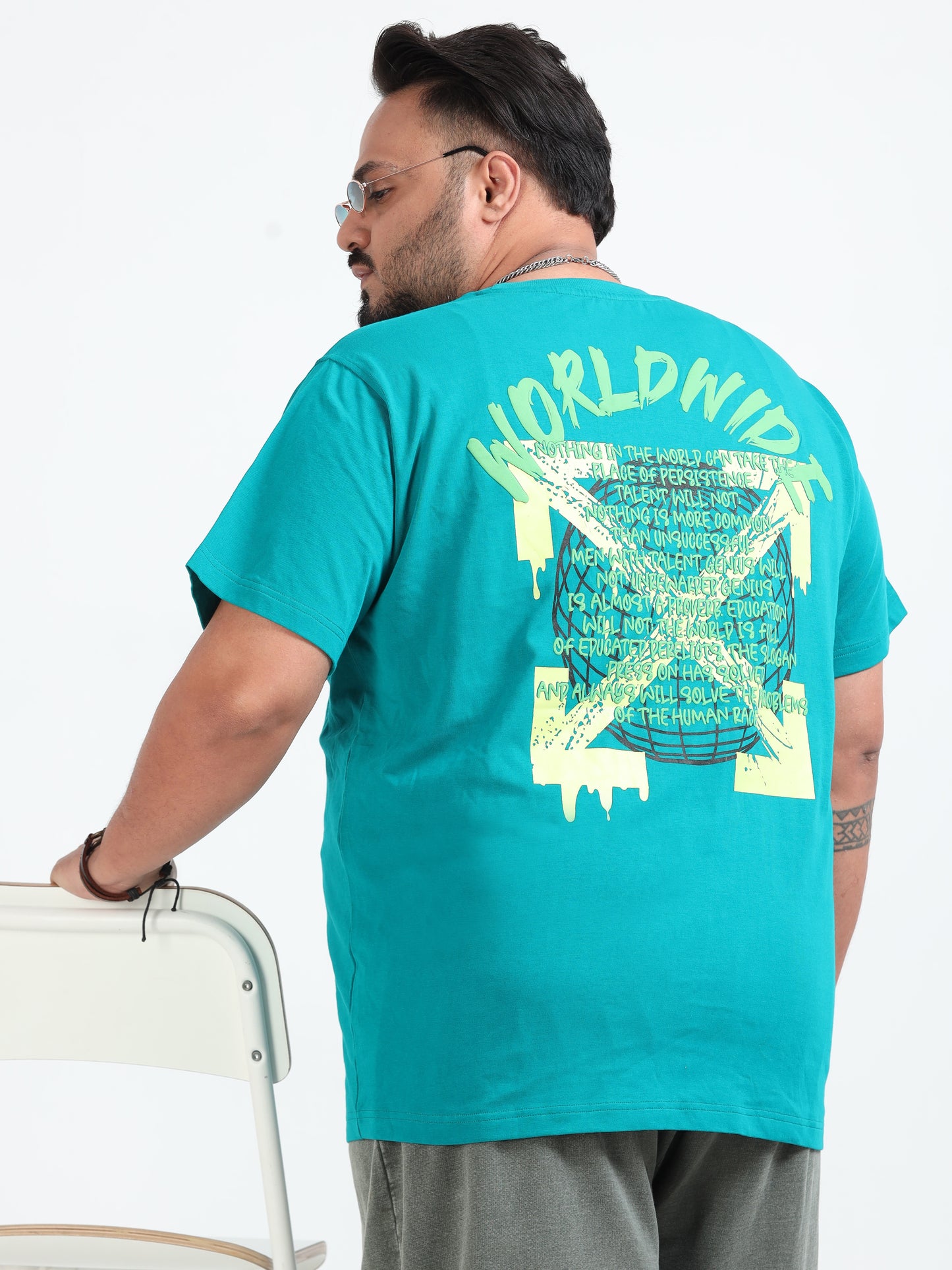 World Wide Plus Size T- Shirt  - D.Green - PSTS-2327