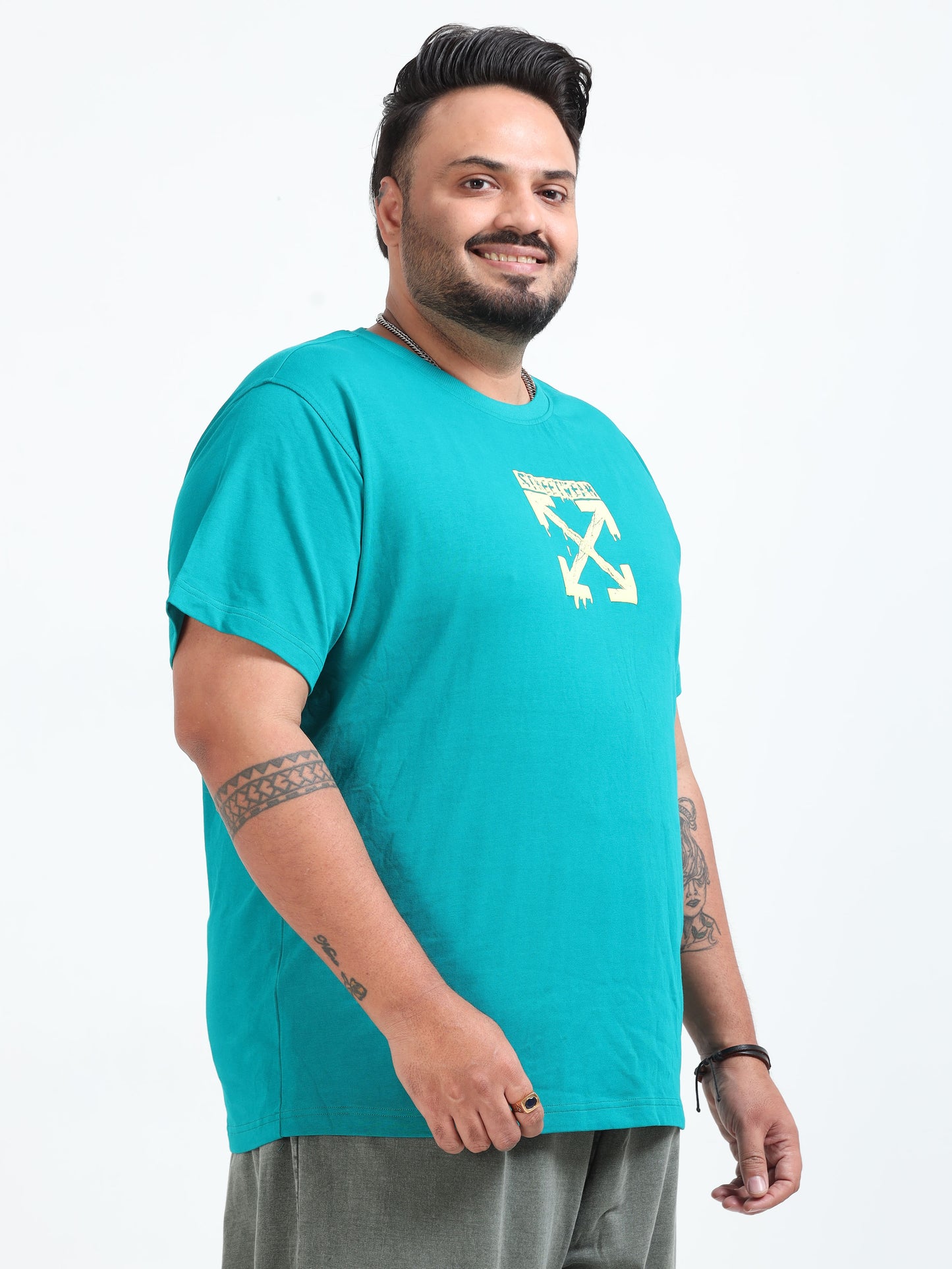 World Wide Plus Size T- Shirt  - D.Green - PSTS-2327