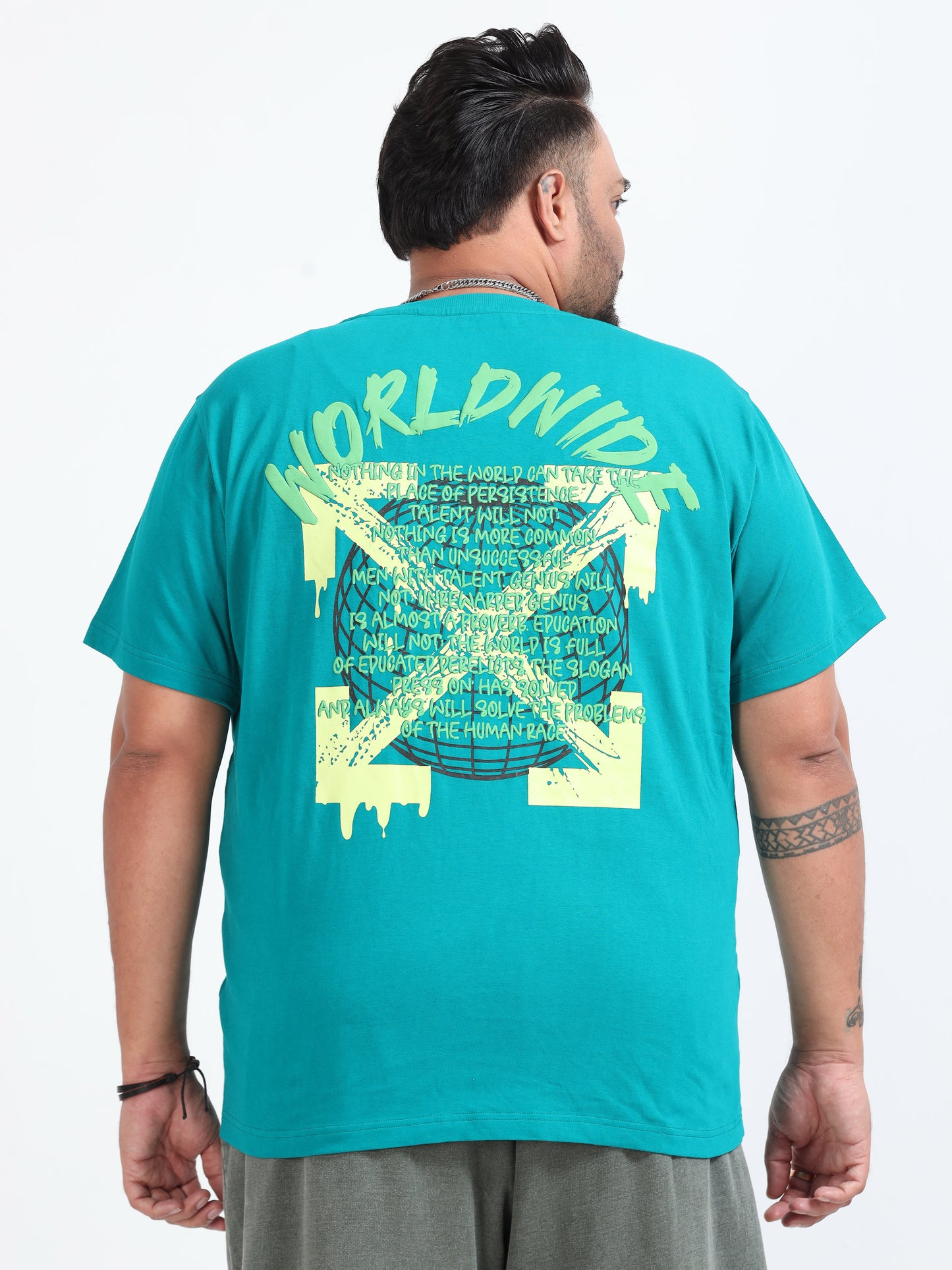 World Wide Plus Size T- Shirt  - D.Green - PSTS-2327