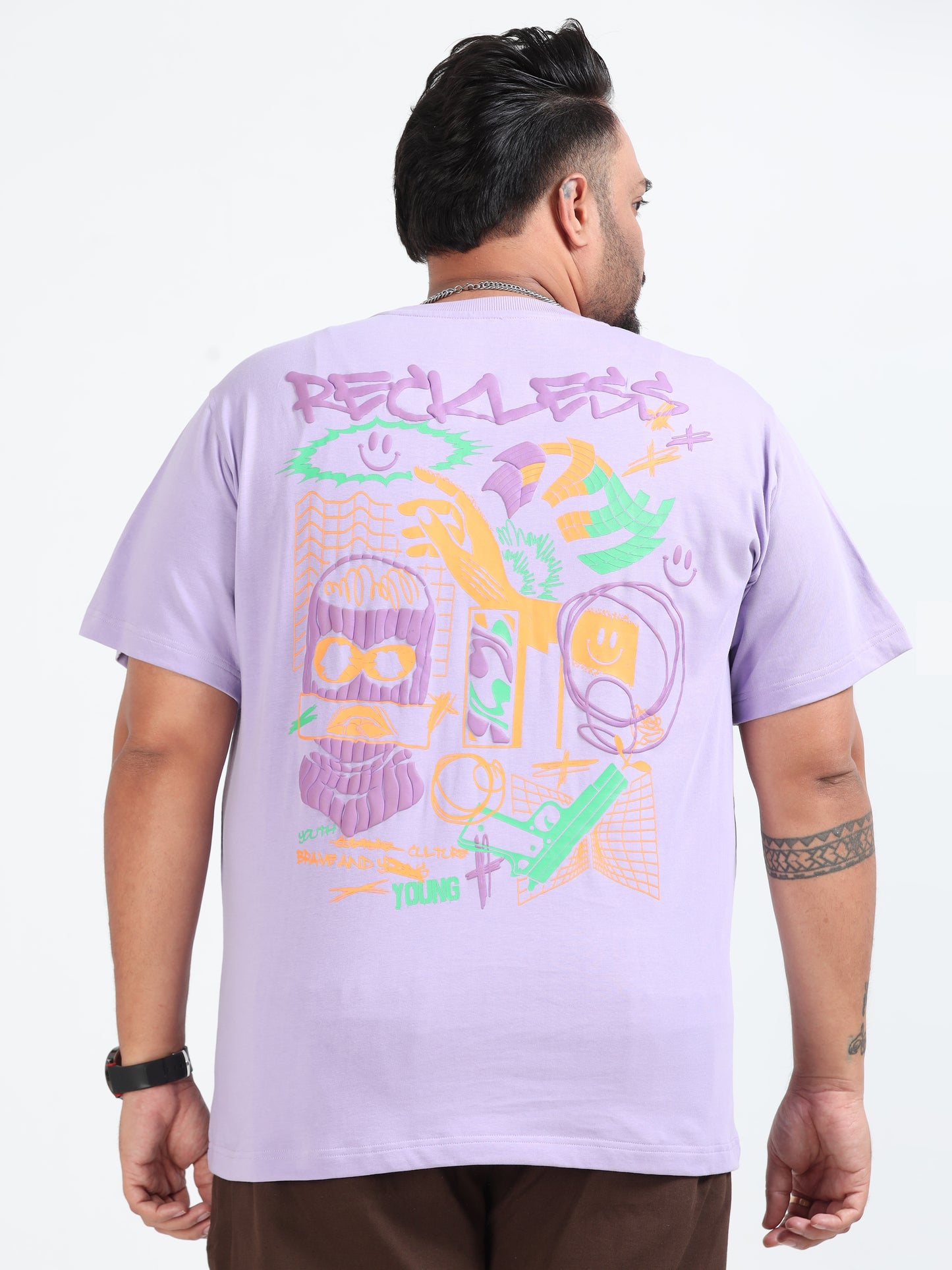 Reckless Plus Size T-Shirt  Lilac - PSTS-2327